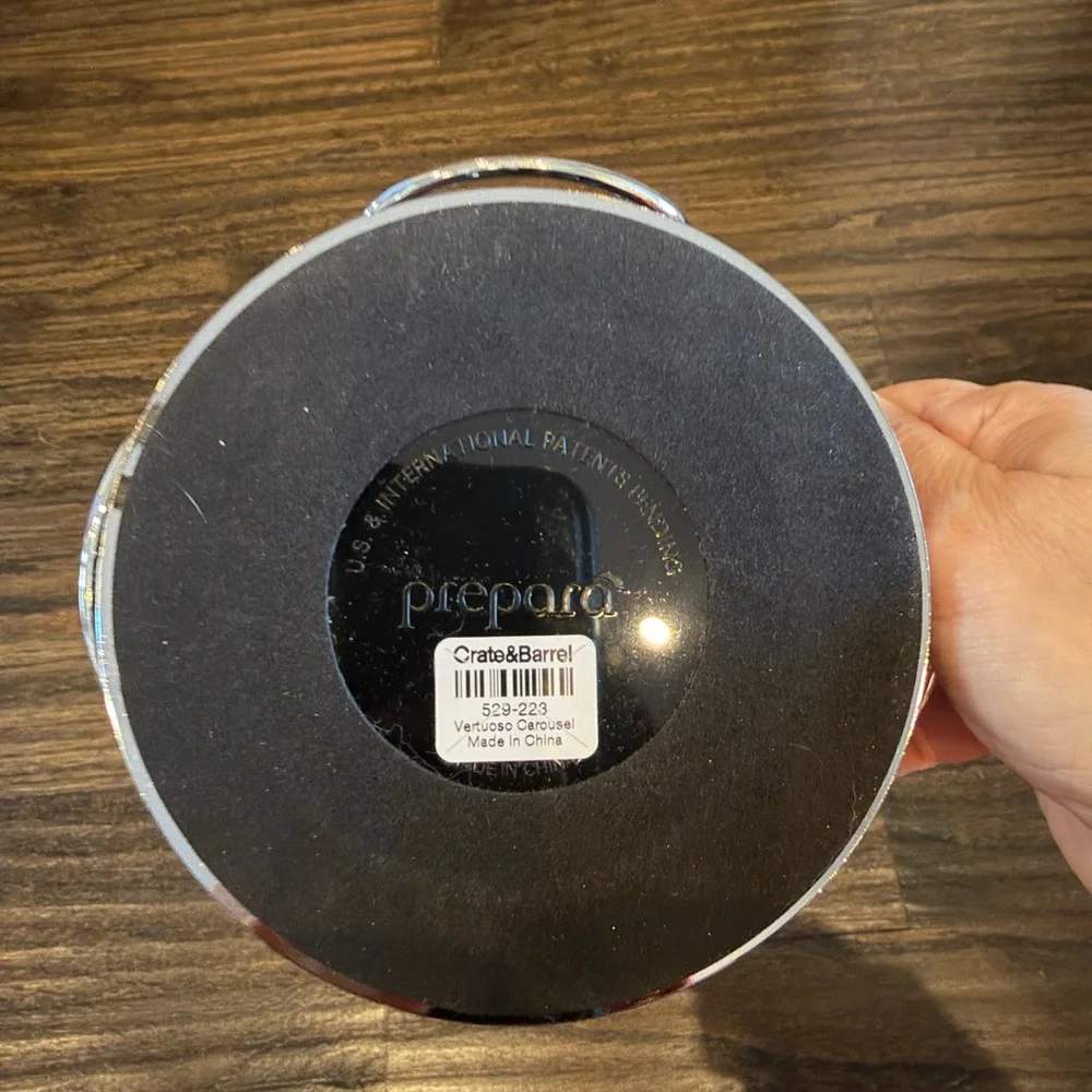 Crate&Barrel Black and Silver Carousel prepara vertuoso pod dispenser carousel
